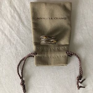 David Yurman Double X Crossover ring w/ 18k 5mm